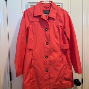 Eddie Bauer Women's Vibrant Coral Trench Coat